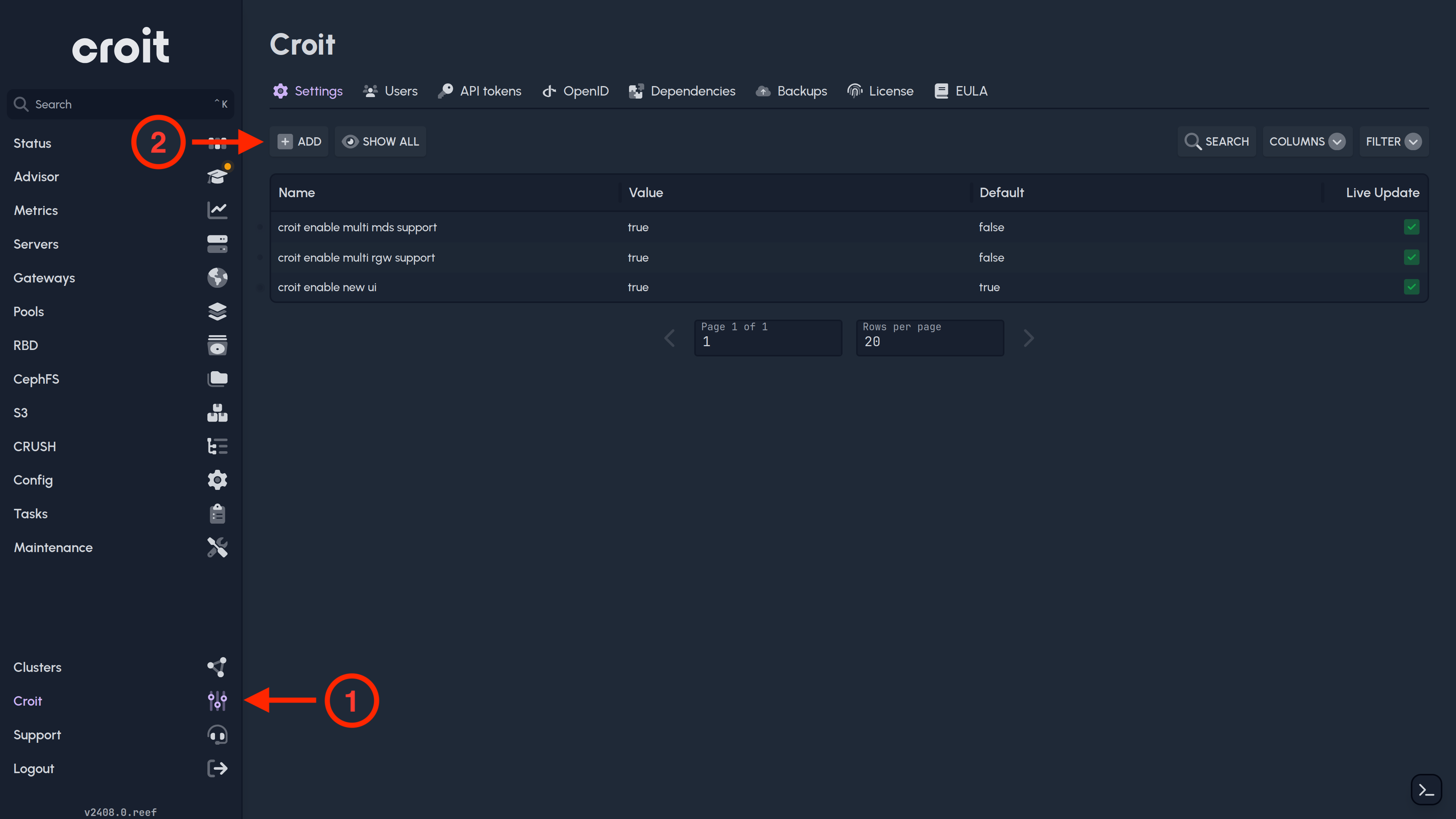 Multi-RGW settings