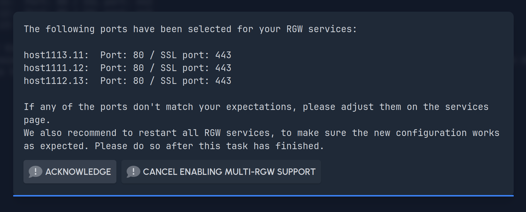 RGW ports