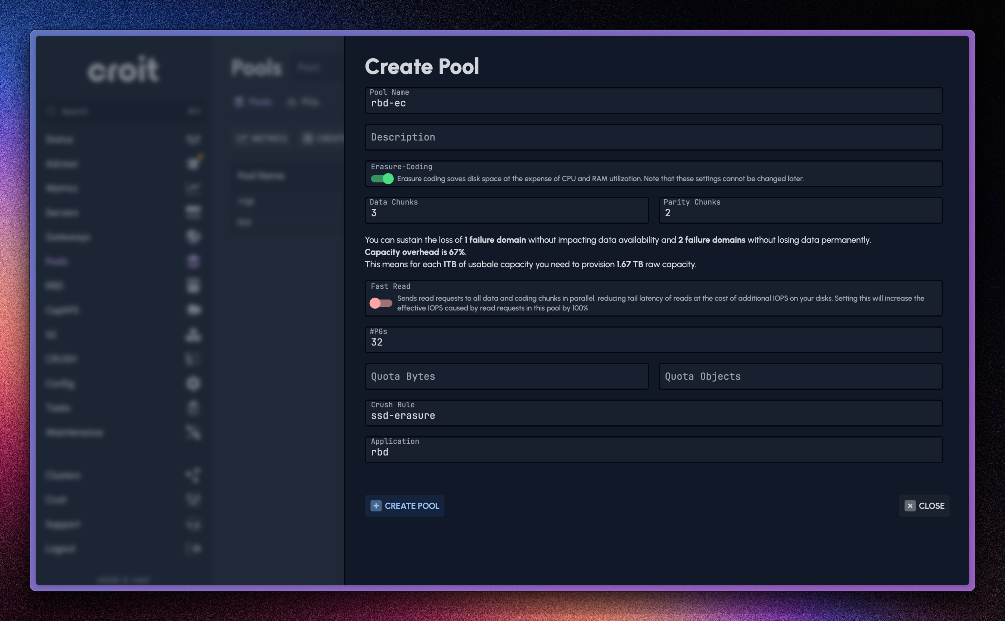 Create EC Pool