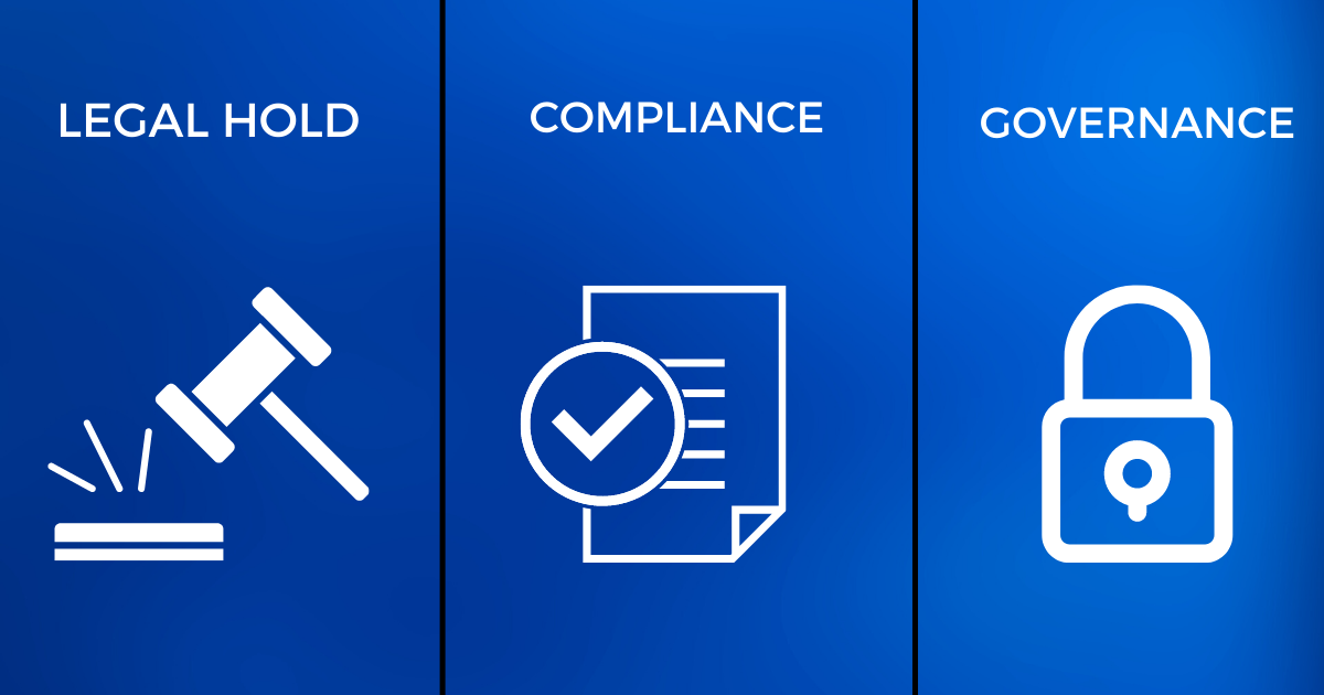 image representing legal hold, compliance, governance